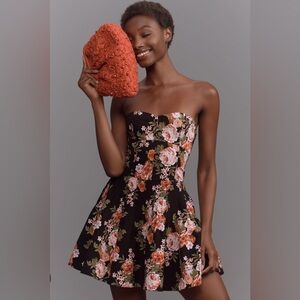 Maeve Strapless Flounce Mini Dress  NWT
